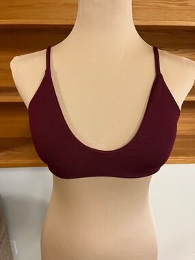 Zaful Textured Scoop Bralette in Burgundy